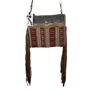 Myra Bag Laces of Color Medium Crossbody Bag Leather Cowhide Southwestern M-3975